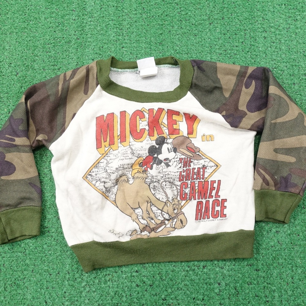 VINTAGE MICKEY MOUSE THE GREAT CAMEL RACE USA MADE 80s 90s BABY TODDLE SHIRT S 4